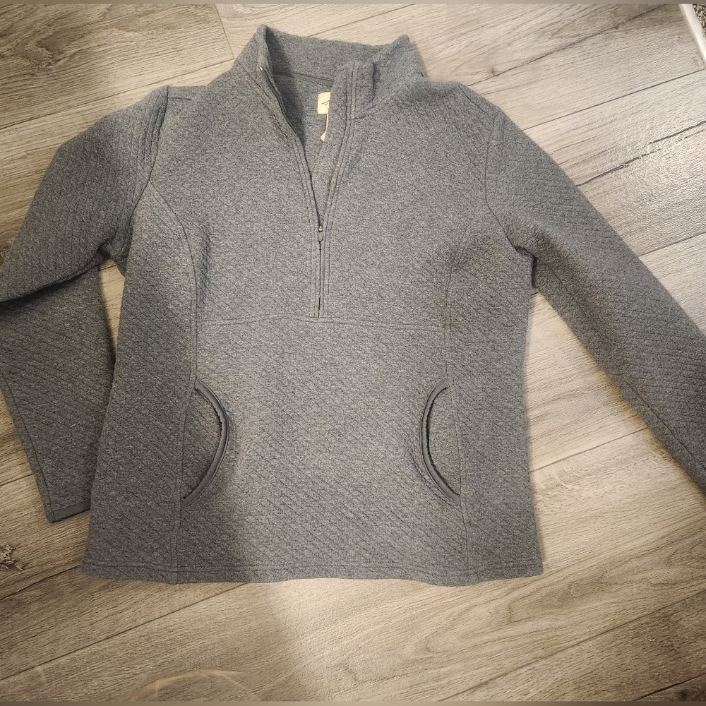 Gray Quilted Zip-Up Jacket